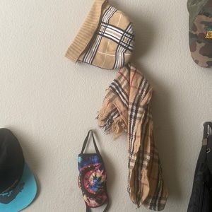Burberry hat and scarf